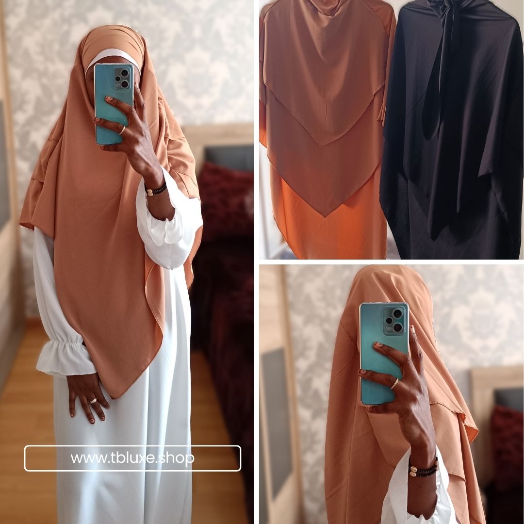 Khimar 3 capas de tela Seda de Medina