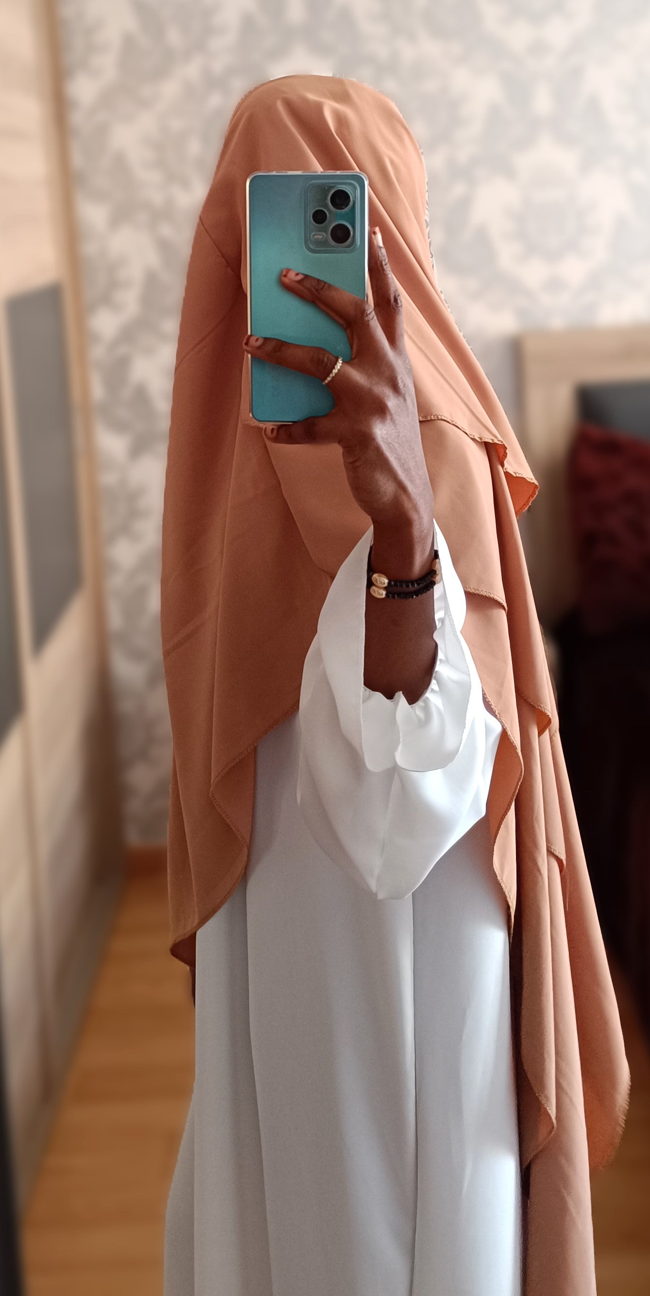 Khimar 3 capas de tela Seda de Medina