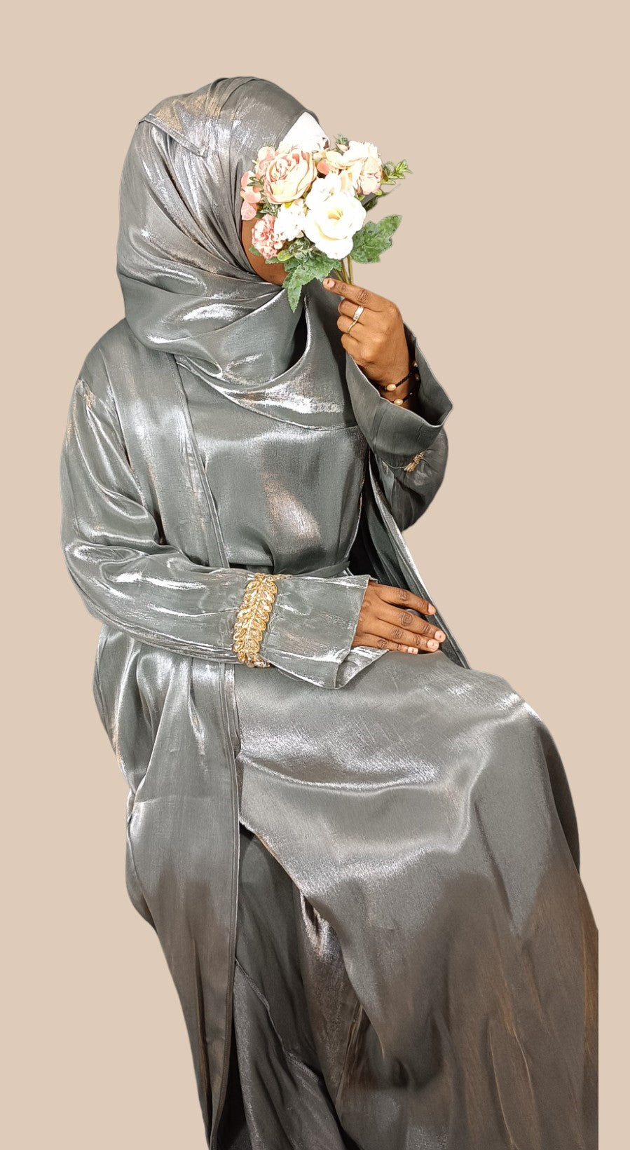 Abaya Jadiya 3 piezas