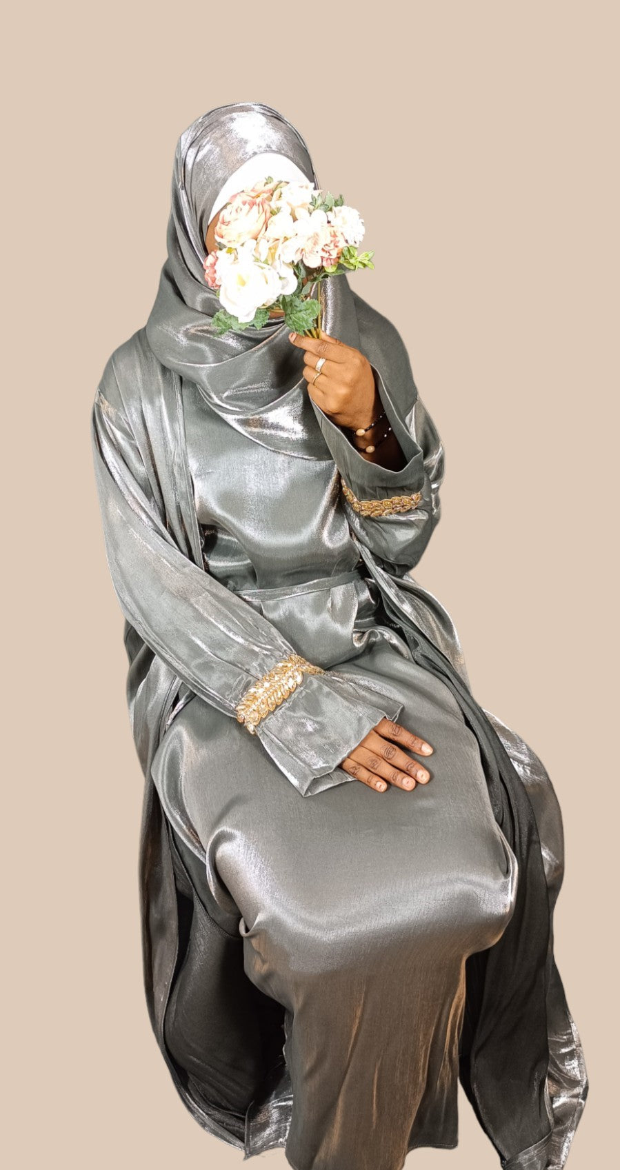 Abaya Jadiya 3 piezas