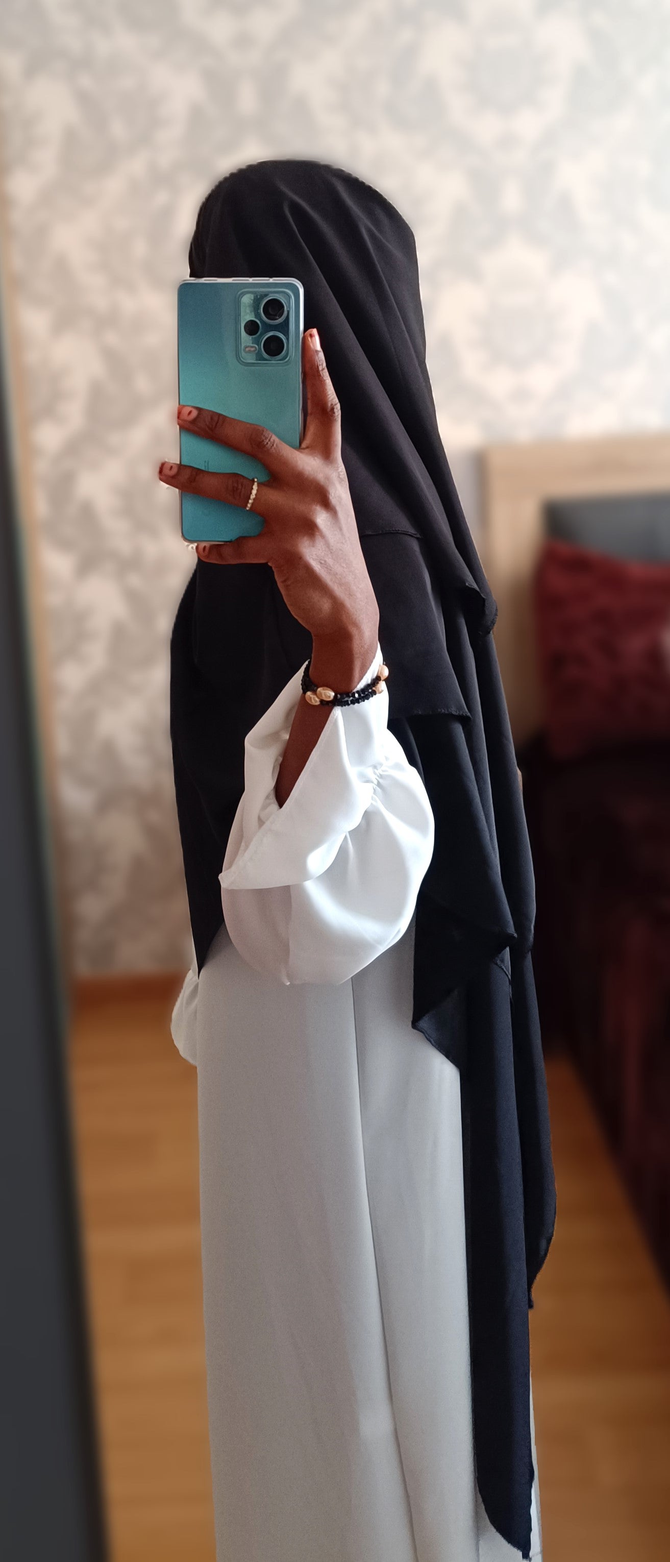 Khimar 3 capas de tela Seda de Medina