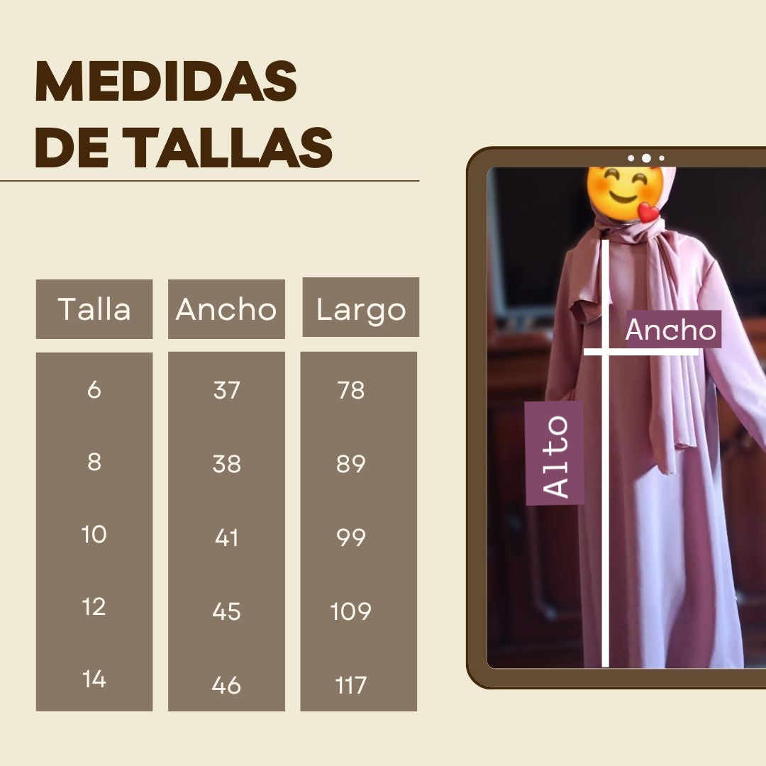Abaya con hijab integrado niña y brillantina