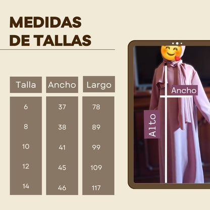 Abaya con hijab integrado niña y brillantina