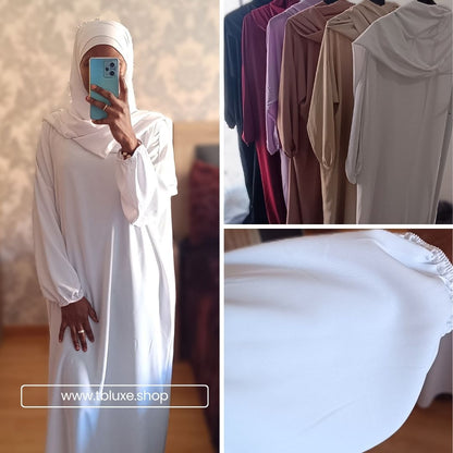 Abaya con hijab integrado tela Seda Medina