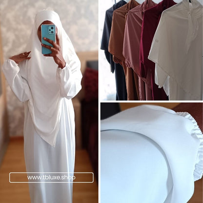 Abaya con khimar tela Seda Medina