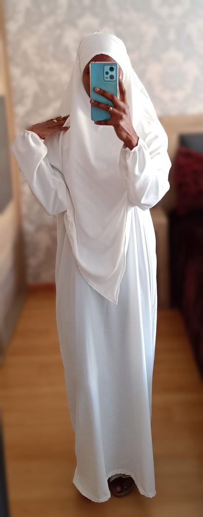 Abaya con khimar tela Seda Medina