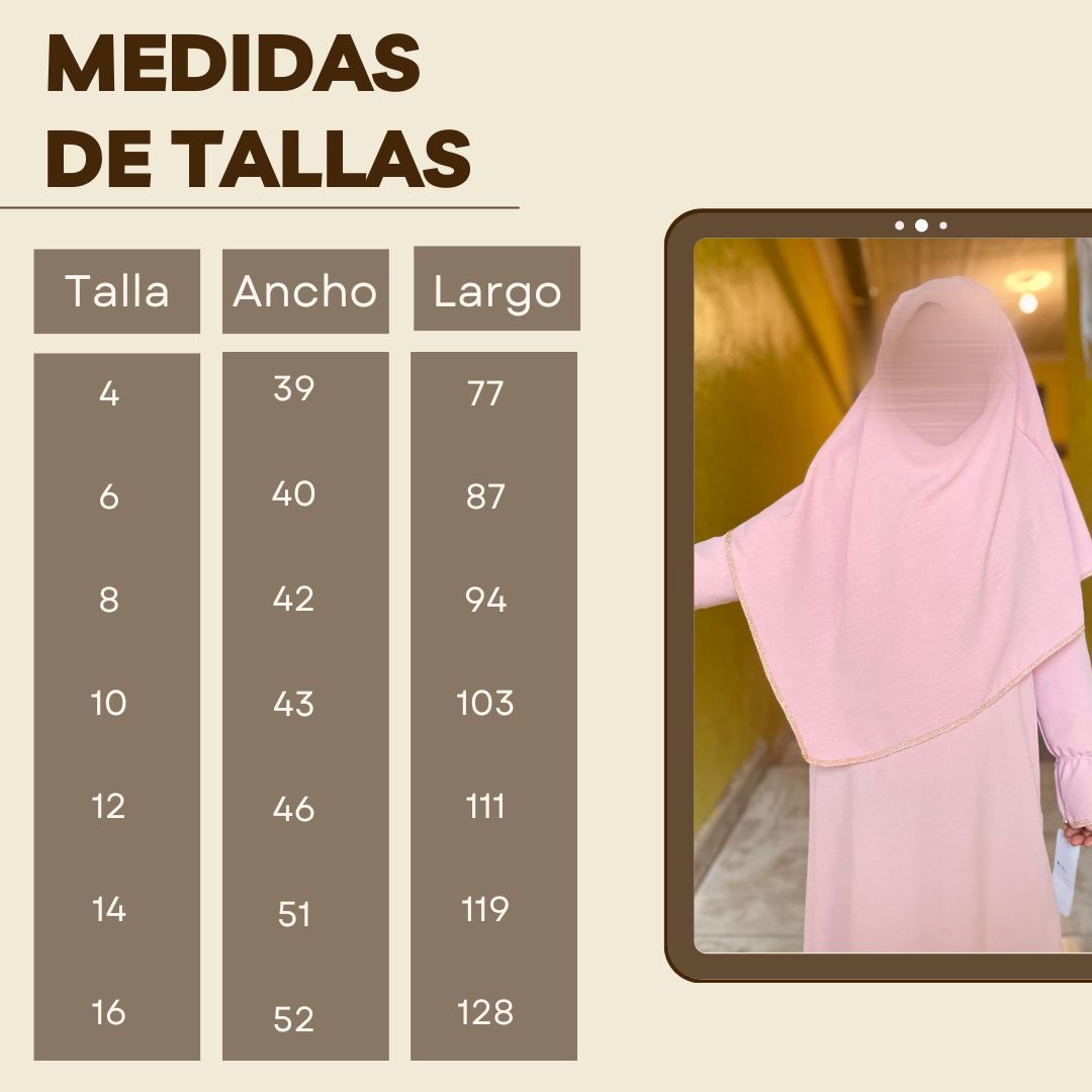 Abaya con khimar niña