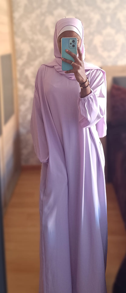 Abaya con hijab integrado tela Seda Medina