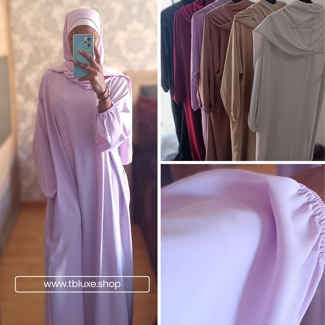 Abaya con hijab integrado tela Seda Medina