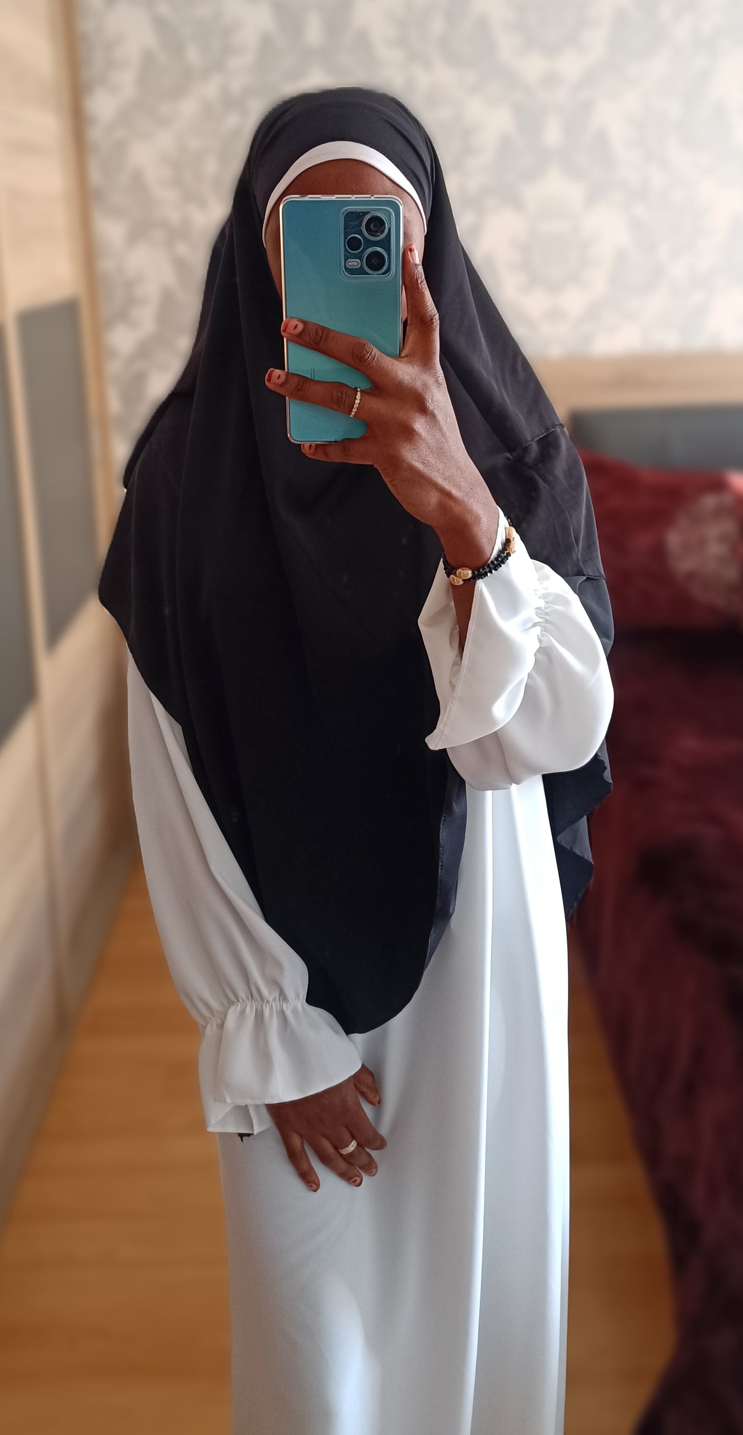 Khimar 3 capas de tela Seda de Medina
