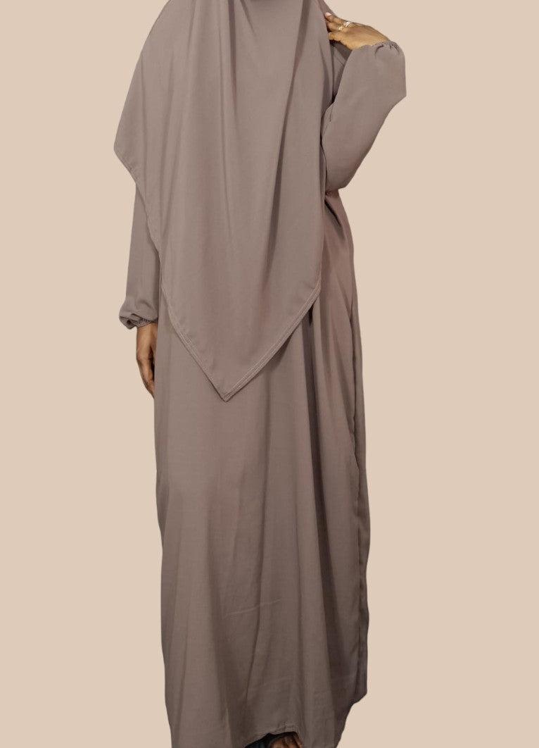 Abaya con khimar tela Seda Medina