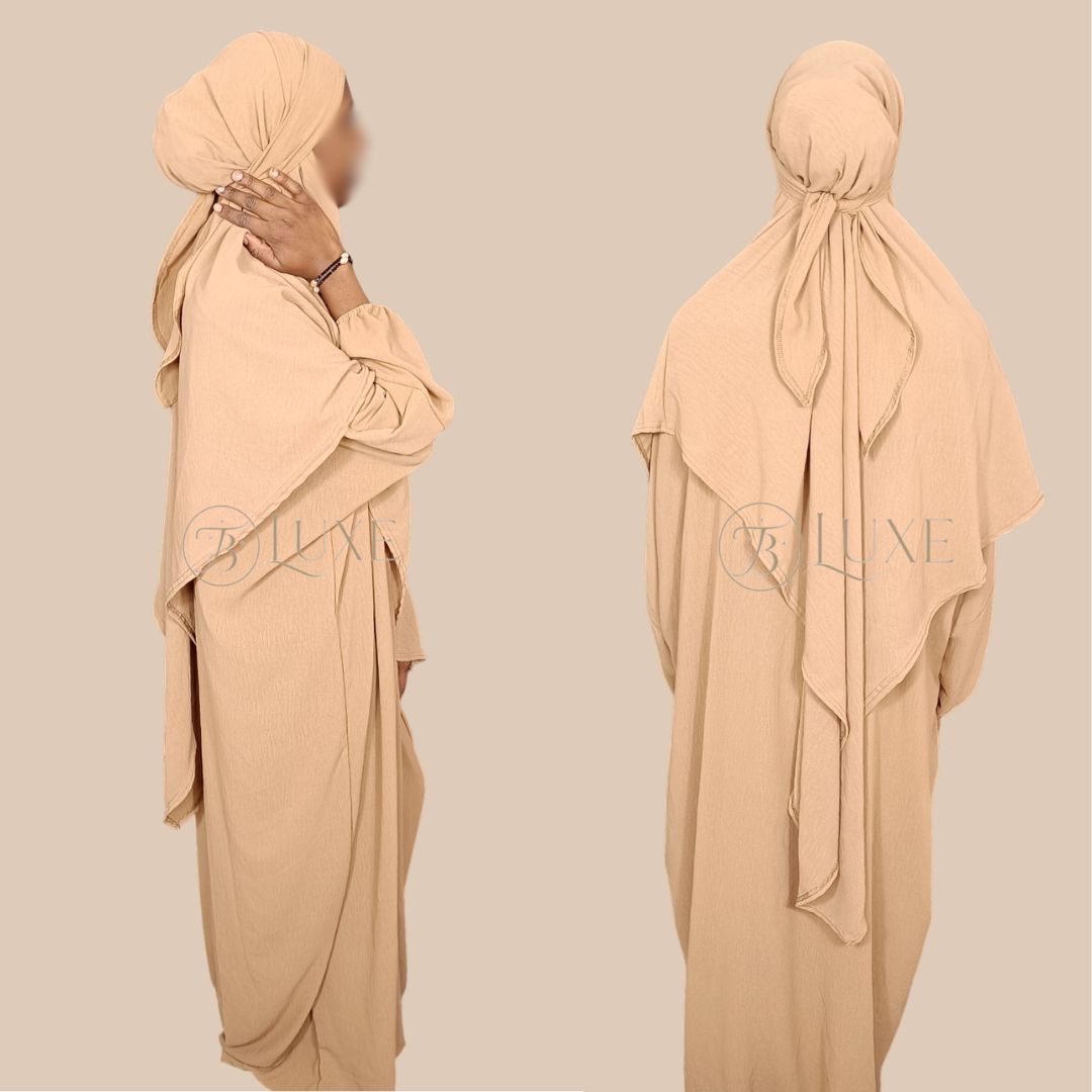 Abaya con khimar tela jazz